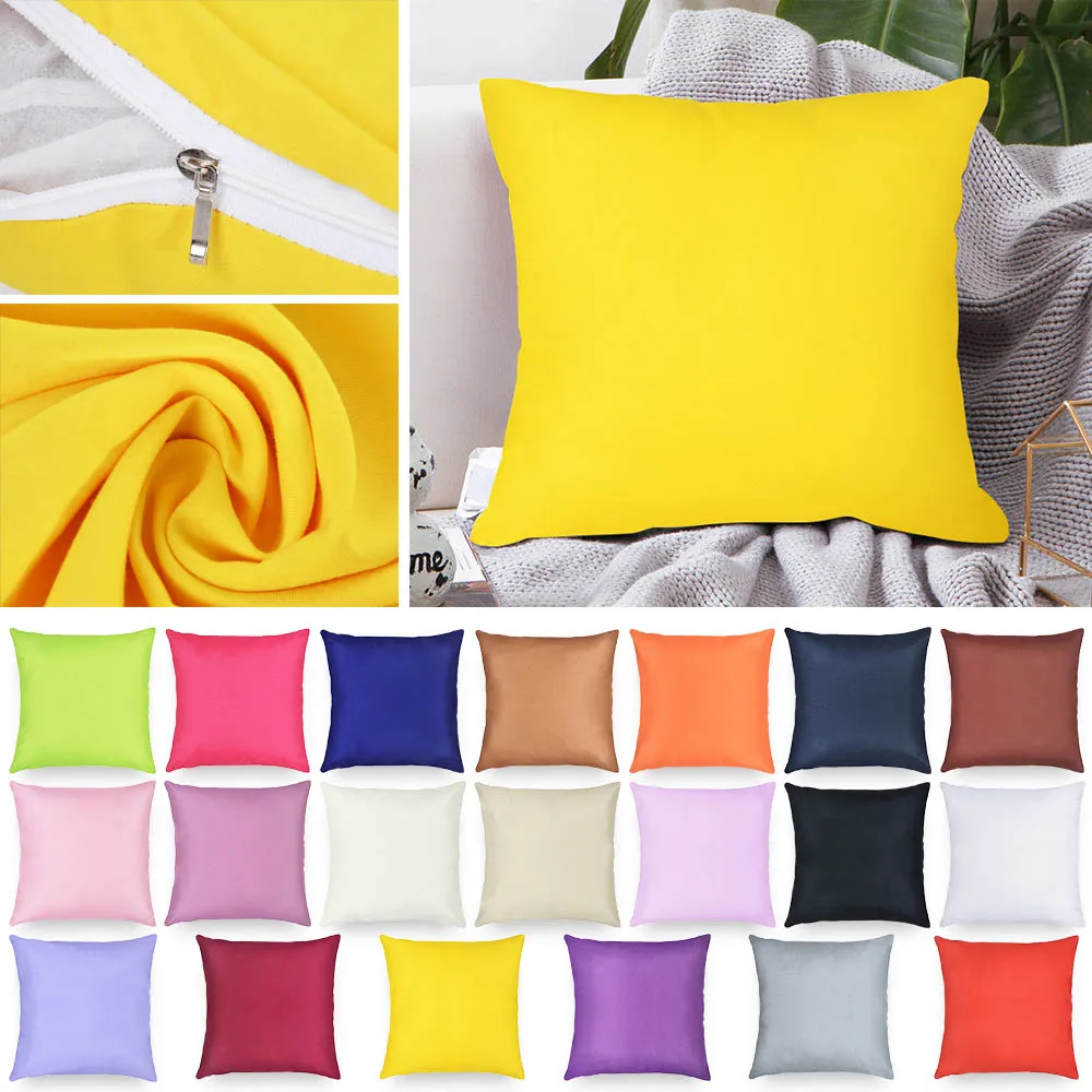 

40x40xm Candy Solid Color Pillowcase Decorative Cushion Cover Throw For Sofa Home Cusion Cover Car Seat Cushion Cover