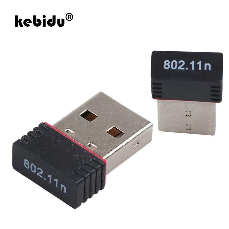 

kebidu Mini USB Wifi Adapter 802.11n Antenna 150Mbps USB Wireless Receiver Dongle Network Card External Wi-Fi For Desktop Laptop