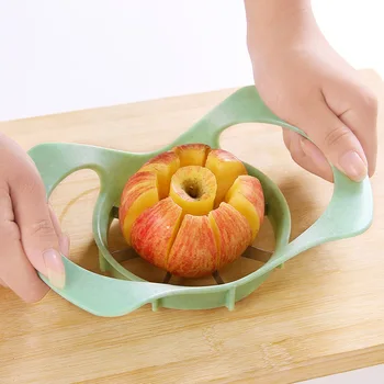 

Multifunctional Wheat Straw Stainless Steel Fruit Cutting Splitter Apple Slicer To Remove Fruit Corer Tool Cut Fruit Artifact