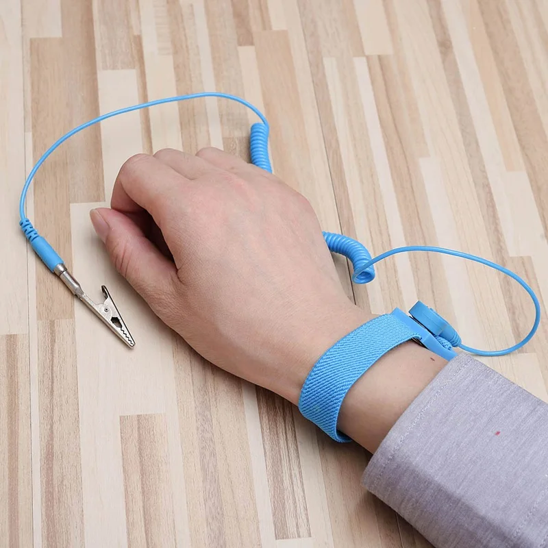 

Adjustable Anti Static Bracelet Prevent Static Shock Discharge Cable Reusable Wrist Band Strap Hand With Grounding Wire