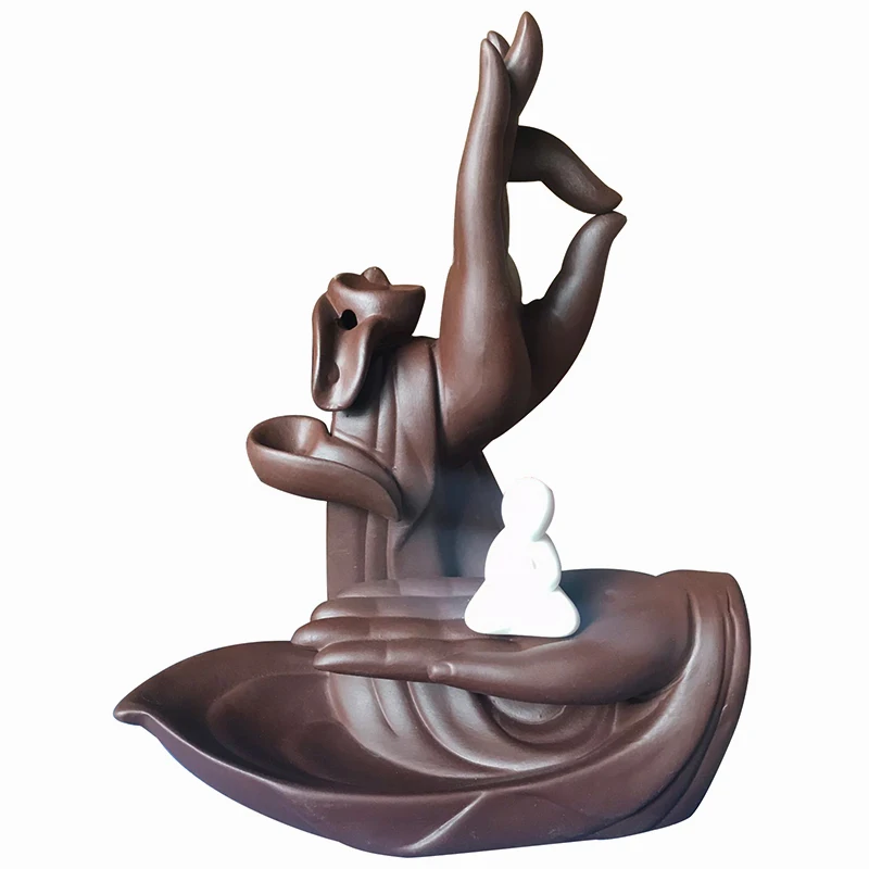 

Hot Ceramic Backflow Incense Burner Tathagata Buddha Incense Cones Stick Holder Creative Home