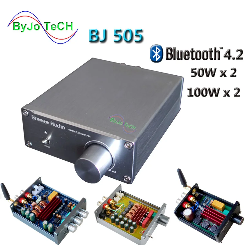 ByJoTeCH 505 HIFI Цифровой усилитель 2,0 Стерео Bluetooth 4,2 TPA3116 реальное изображение внутренний 50Wx2 100Wx2 мини усилитель мощности