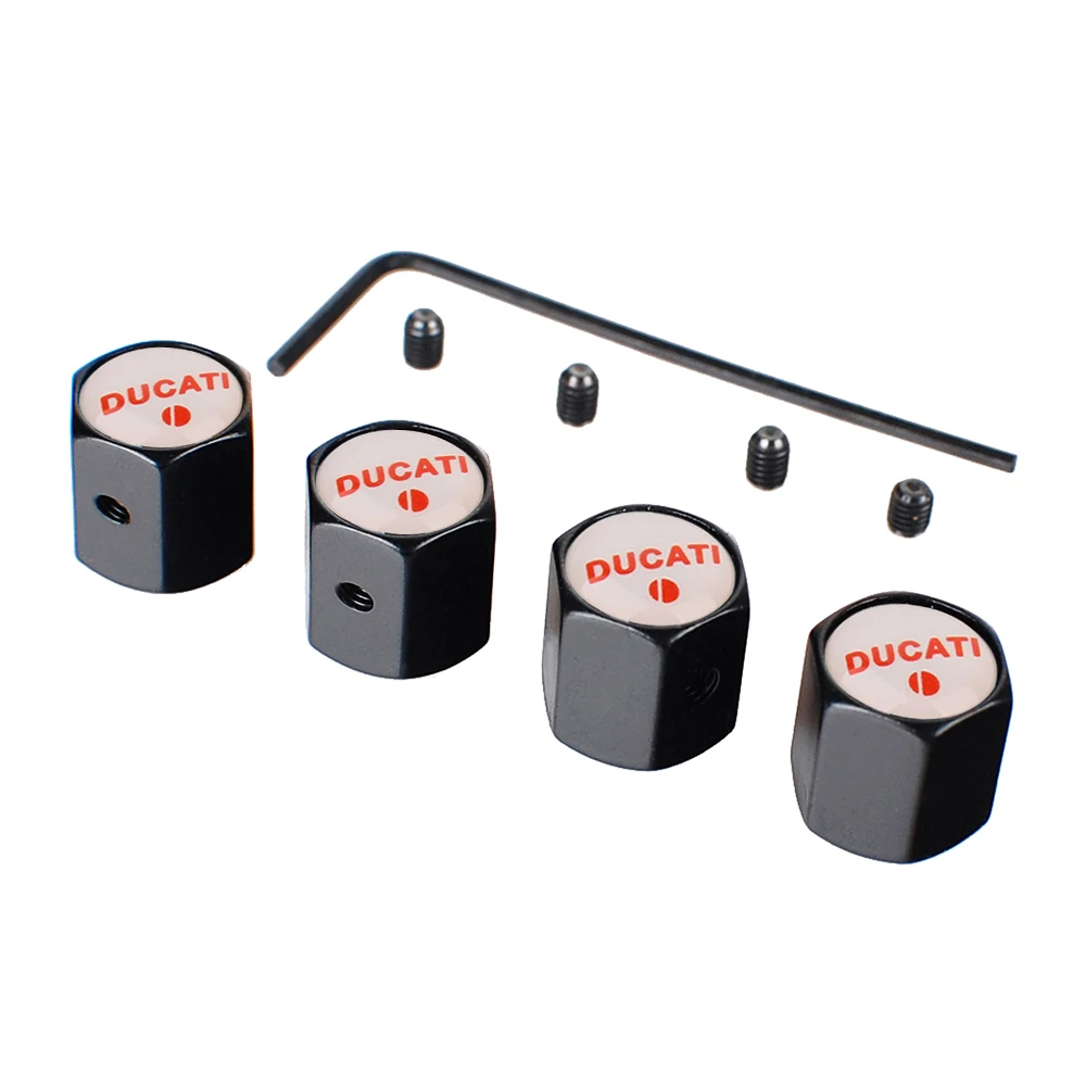 

Automobile Motorcycle Accessories Metal Wheel Tire Stems Valves Caps Dust Air Cover Anti-Theft Metal 4pcs Tyre For Ducati