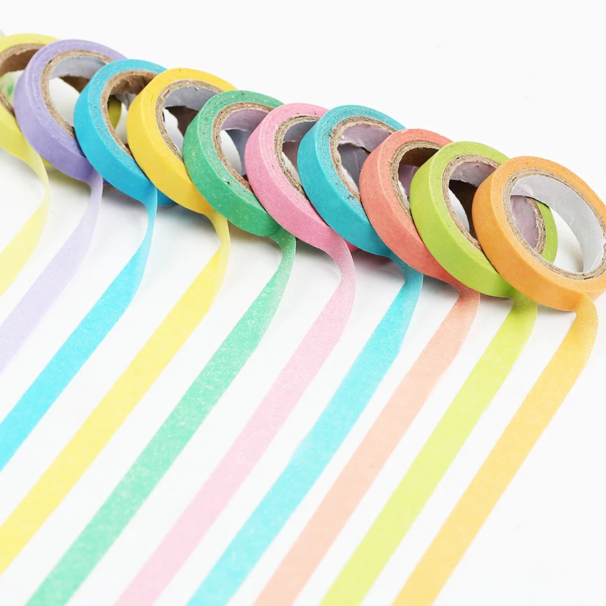 

10PCS Candy Rainbow Paper Washi Tape DIY Decorative Tape Color Paper Adhesive Tapes DIY Scrapbooking Sticker Children Stationery
