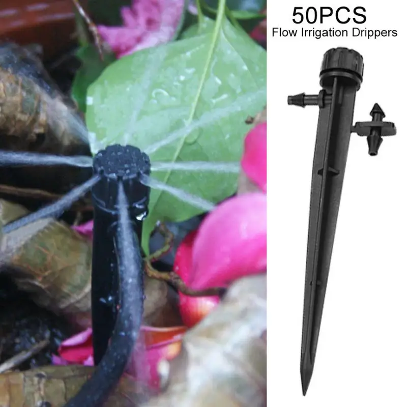 50Pcs Flow Irrigation Drippers 360 Degree Emitter Drip Micro Dripper