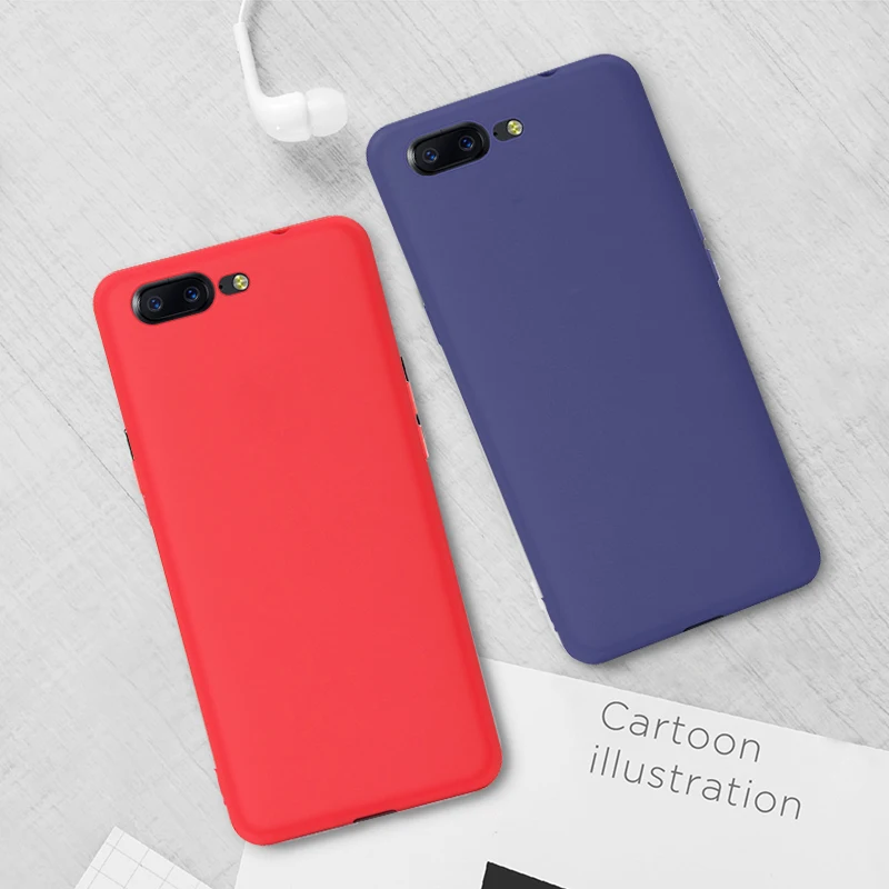 

GerTong Slim Candy Colorful Phone Case for Oneplus 6t 5t Frosted Silicone Soft Case for One Plus 1+5 5 6 T Anti-skid Back Cover