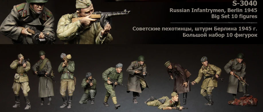 

[tuskmodel] 1 35 scale resin model figures kit soviet big set 10 figures t3040