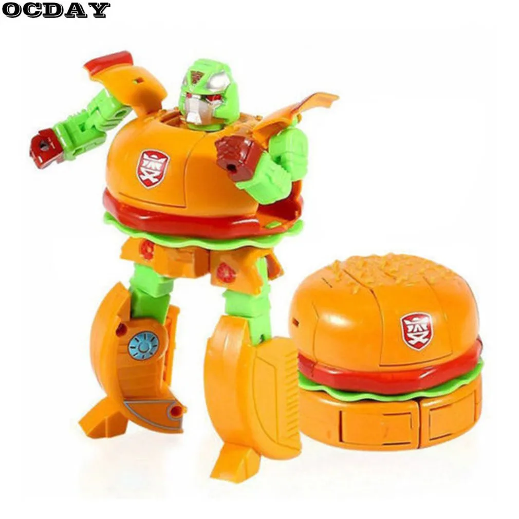 

5Pcs Funny Food Design Robot Action Figure Toys Plastic Transformation Anime Figure Children Model Chips Toy for Boys Brinquedos