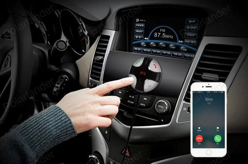 Bluetooth Handsfree CarKit Bluetooth FM передатчик MP3 плеер, автомобильный набор, Зарядное устройство для смартфонов