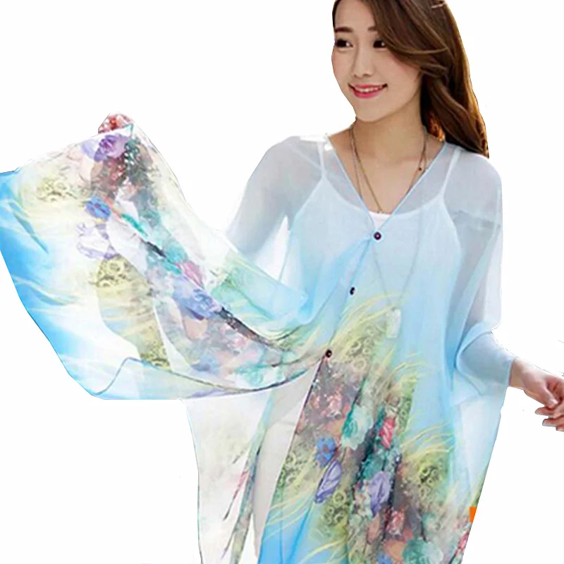 1 Pcs New Fashion Summer Style Sun Protection Shirt Shawl Chiffon