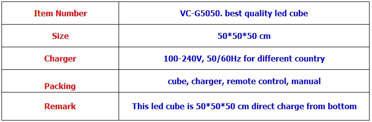 50cm led cube