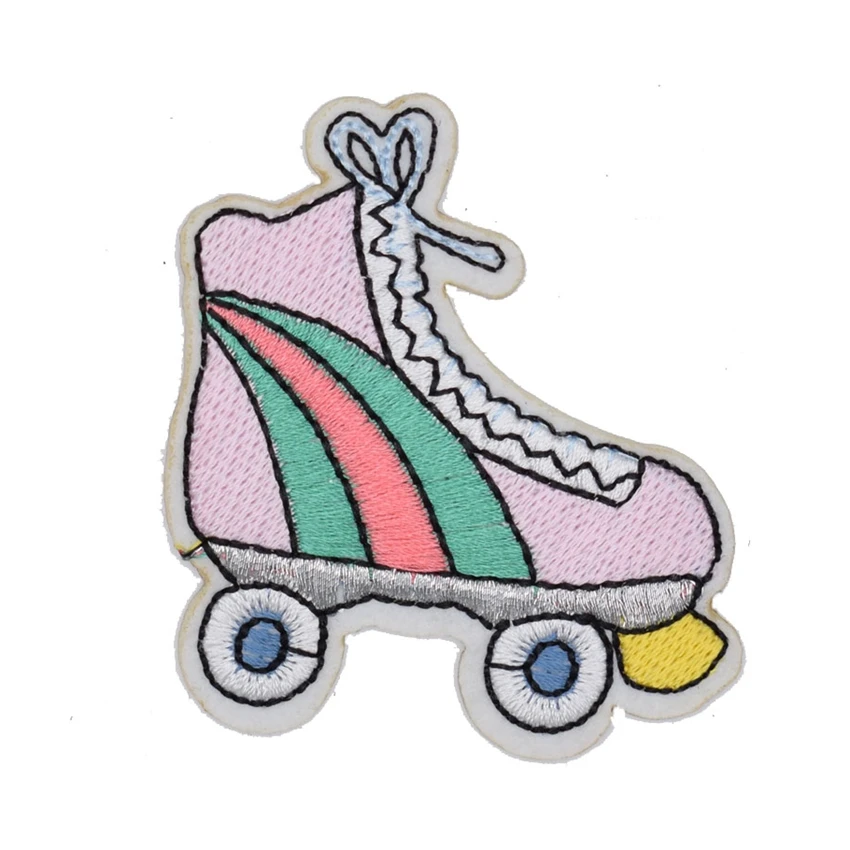 2Pcs Roller Skate Patch Roll Rink Skating Shoe Patch Lady Biker Jacket