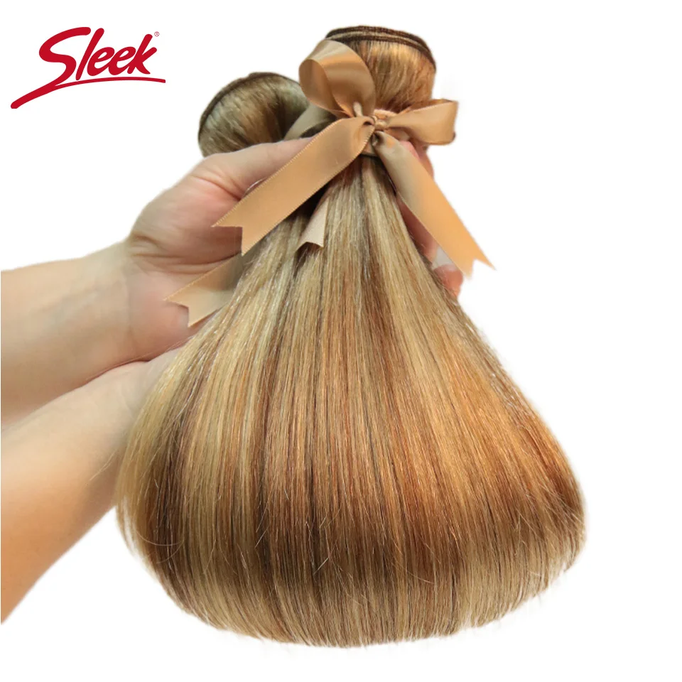 Sleek Remy P8/22 P27/613 P6/22 пианино Цвет перуанские пучки волос 8-24 дюймов, прямые человеческие волосы для наращивания волосы светлые для наращивания