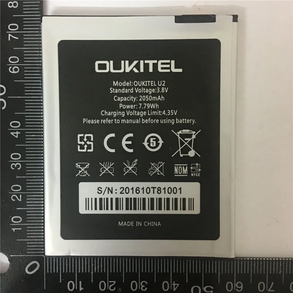 100 Original For Oukitel U2 Battery New High Quality 2050mAh Batterie
