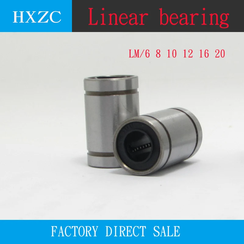 

Free shipping 2pcs/lot LM6/8/10/12/16/20/25UU Linear Bushing linear ball bearing Linear Bearing 3d printer parts LM cnc parts