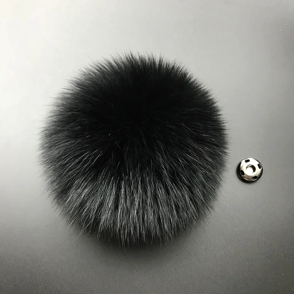 

DIY 100% Natural Fox Fur Fluffy Pompon for Hats Real Fox Fur Big Ball Pom Pom for Caps Hats Skullies 12-13cm