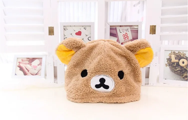 Мягкий мультяшный медведь Rilakkuma плюшевый головной убор детская шапка модный