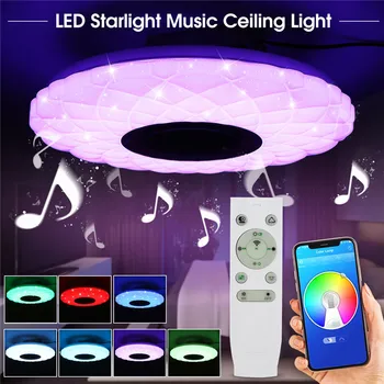 

Modern Music ceiling lamp Dimmable APP/Remote Control 60W Living room bedroom AC85-265V bluetooth speaker lighting Fixture Set
