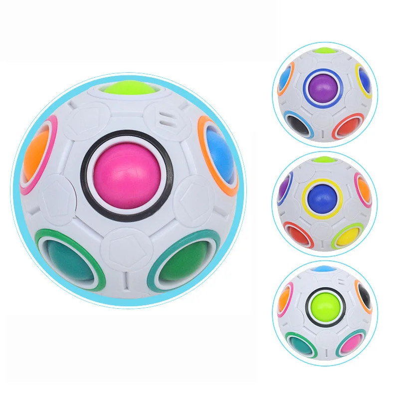 

Creative Rainbow Football Spherical Magic Cube Toy Puzzles Kids Educational Toys Magic Rainbow Ball For Children Adult New Sale
