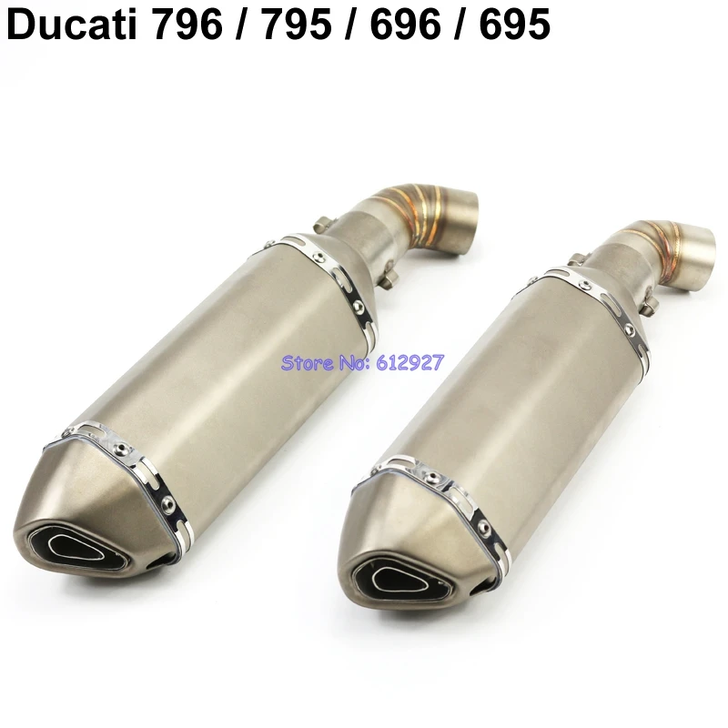 

Motorcycle for Ducati 796 795 696 695 Exhaust Pipe System Muffler Slip On and Connect Link Pipe Mid Pipes