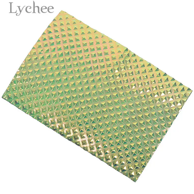 Lychee Life 21x29 см A4 красочные лазерные ткани из искусственной кожи голографическая Синтетическая Кожа DIY материал для сумок одежды - Цвет: 3