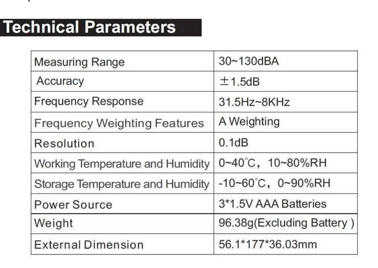 Цифровой измеритель уровня звука 30~ 130dBA Разрешение: 0.1dB портативный мини ЖК-тестер уровня шума в децибелах инструменты для измерения уровня шума
