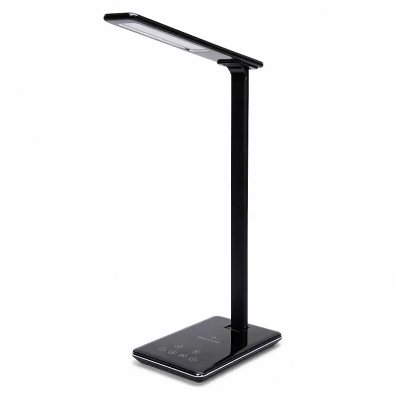 

LED Desk Lamp with Qi Wireless Charger Pad for Qi-Enabled Device, Dimmable Folding Bedside table Lamp
