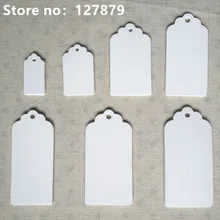 Placa de papelão branco 7 tamanhos, embalagem para pendurar etiquetas, casamento, aniversário, caixas de doces, preços para flor/100 peças etiquetas cosméticas