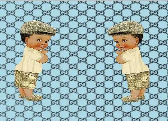 7x5FT Light Blue Damask Pattern Twin Boy Baby Shower Custom Photo Studio Backdrop Background Vinyl 220cm x 150cm | Электроника