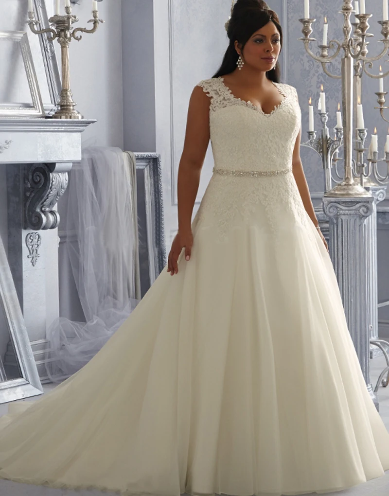 Vintage White Plus Size Wedding Dresses 2016 Elegant Lace Applique