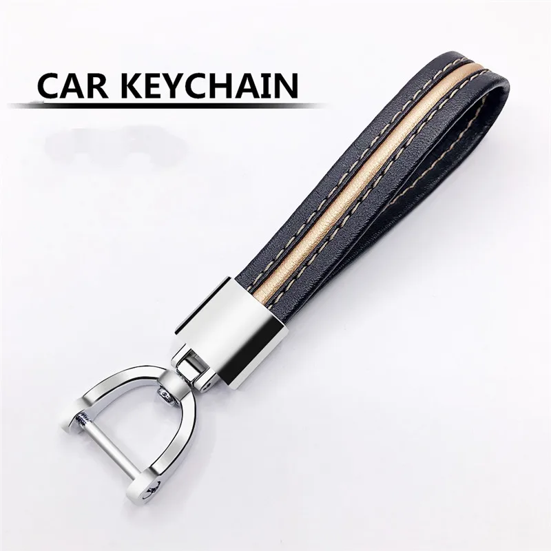 

High-Grade Microfiber Leather Plating Process Car Key Chain Horseshoe Buckle Holder Key Ring Gift Pendant Accessories