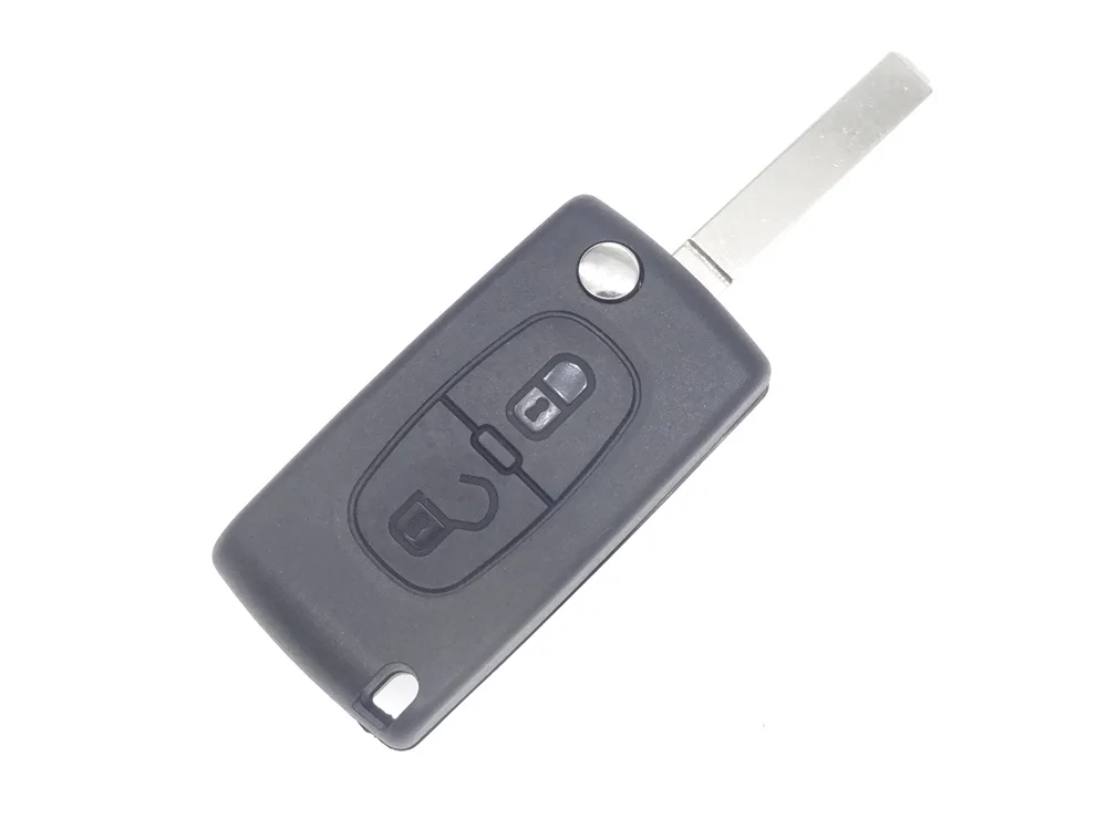 

2 Button Remote Flip Folding Key Shell Case For Peugeot 207 307 308 407 807 NO LOGO With Battery Place 1pc auto parts CE0536