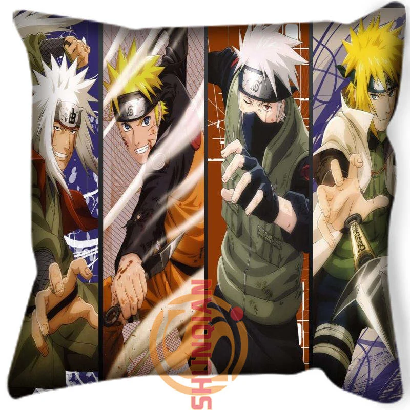 

Hot Custom Japanese anime naruto Pillow Case zipper 35x35cm 40x40cm 45x45cm 60x60cm two sides pillowcase Custom your image