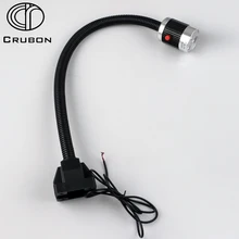 CRUBON 3W/9W 24V/220V Soft Rod Aluminum High Power LED CNC Machine Light Working Table Lamp Milling Machine Lights led machine light small machine working lamps metal hose freely bend lamps 12v 24v 220v high brightness for machining center