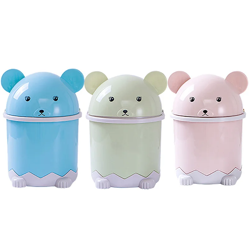 

Home Living Room Coffee Table with Lid Small Paper Basket Creative Cute Desktop Trash Mini Flip Plastic Trash Can