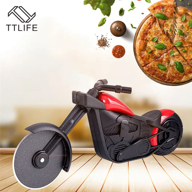 

TTLIFE Motorcycle Pizza Knife Pizza Slitting Knife Stainless Steel Pizza Cut Pizza Tool Baking tools chocolate mold