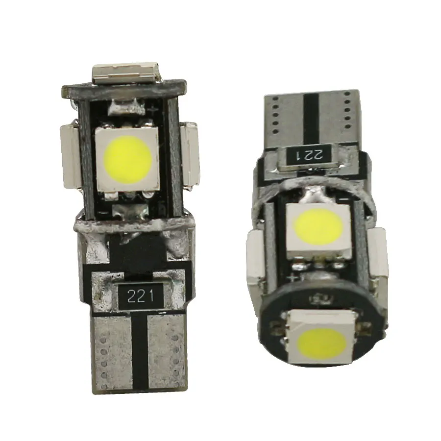 YCCPAUTO 10Pc T10 LED Canbus  194 501 W5W 5050 5SMD ڵ LED Ŀ Ʈ Ŭ  12V