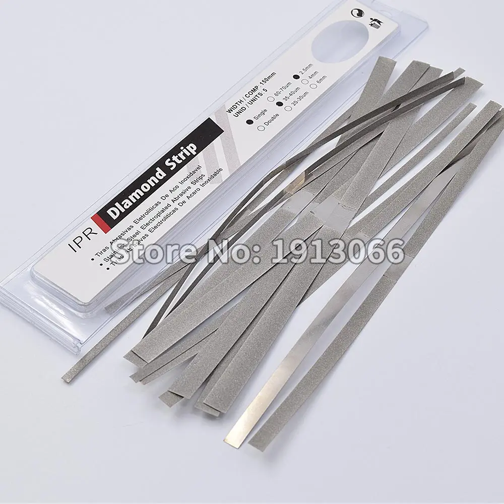 Dental Abrasive Polishing Strips Stainless Steel 4 MM Med Grit 6 Pack