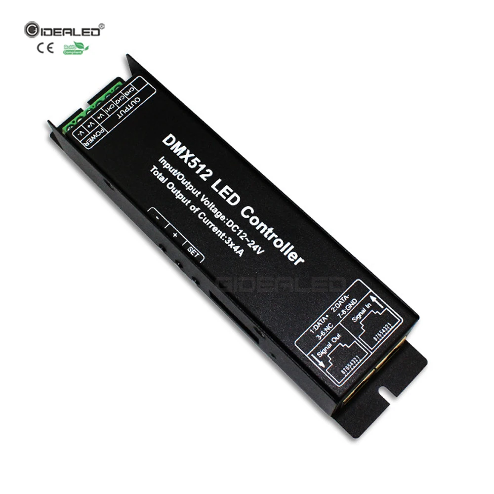 GIDEALED 4 канальный DMX 512 RGBW декодер RGB контроллер светодиодной ленты dmx512 диммер для