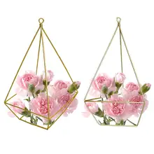 Железная тилландсия геометрический цветок стойка держатель украшения стены tiuandasia Soilless висячий цветочный горшок настенный вазон ваза