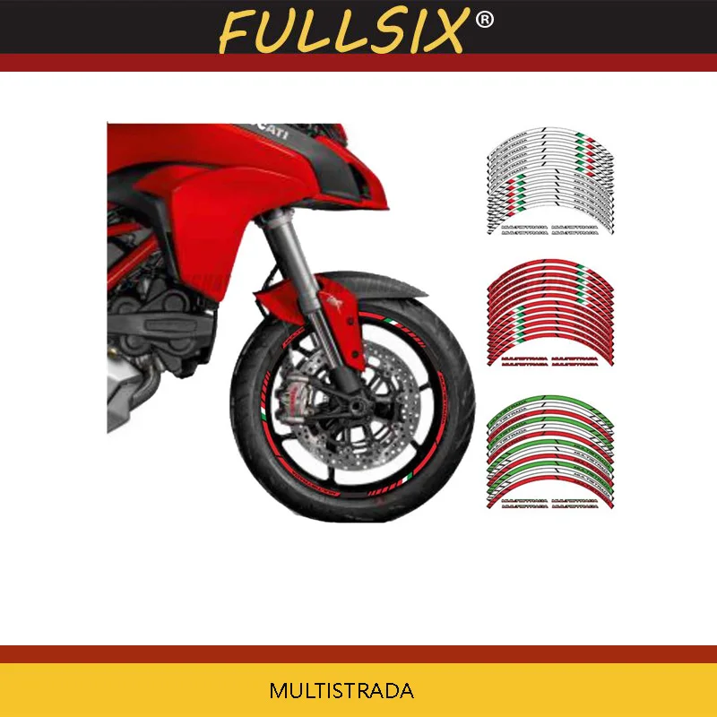 3 Color Motorcycle Parts Thick Edge Outer Rim Sticker Stripe Wheel Decals For DUCATI MULTISTRADA 8m car stickers car vehicle color wheel edge rims protectors