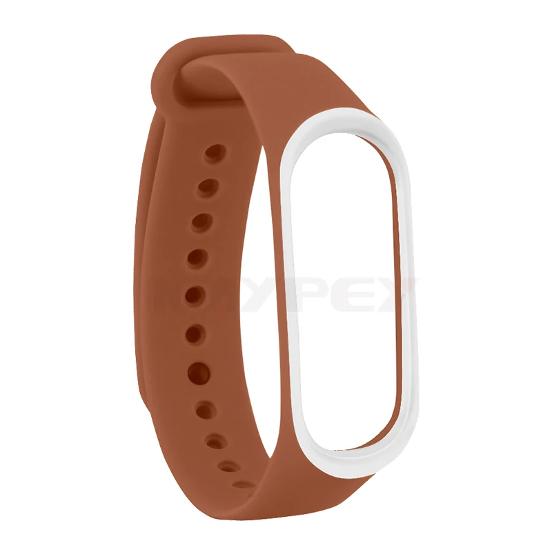 Мягкий браслет для Xiaomi mi band 4 3 ремешок силиконовый ремешок для mi band 3 Correa умные аксессуары mi band 3 4 ремешок браслет - Цвет: Brown white