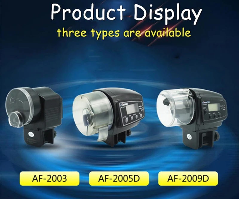 Aquarium Timing Automatic LCD Feeders Auto Timer Feeding AF-2009D AF-2005D AF-2003 for Fish Tank Pet Feeding Dispenser  (1)