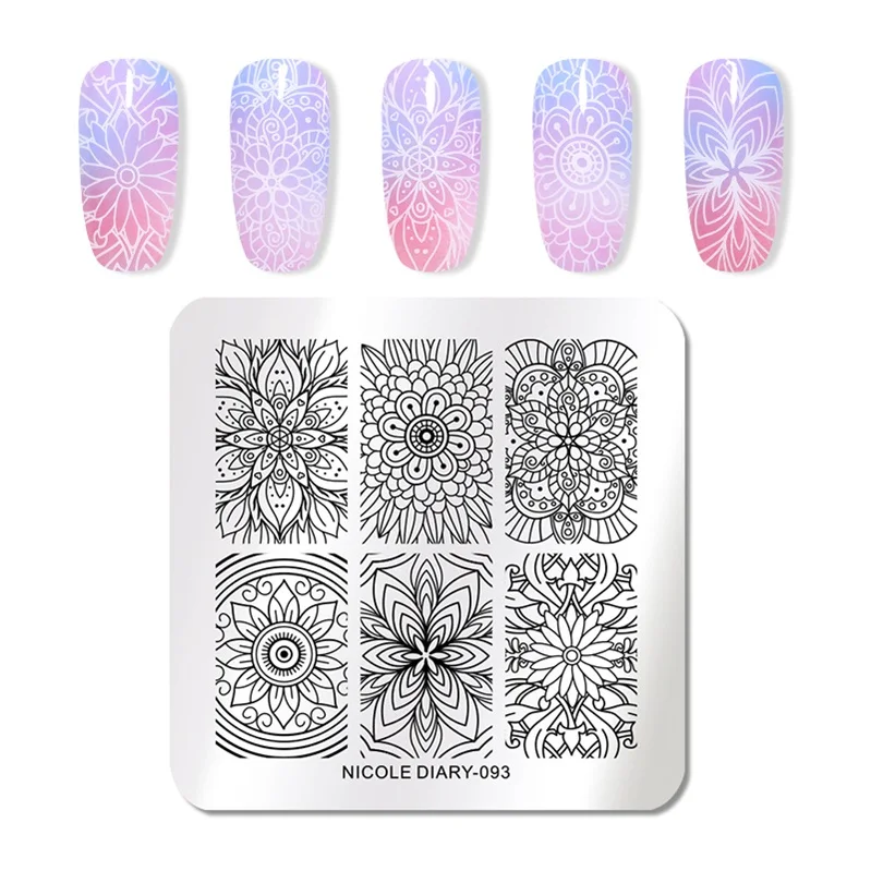 NICOLE дневник дизайн ногтей штамп пластины ногтей штамповка шаблон цветок Геометрические Животные DIY Дизайн ногтей маникюр Изображение Шаблон для печати - Цвет: 93