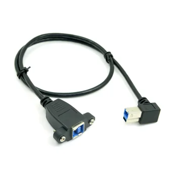 

CY 50cm USB 3.0 Back Panel Mount B Type Female to 90 Degree Right Angled B Type Male Extension Cable