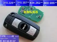 RMLKS Smart Remote Key FSK 315Mhz 433Mhz 868Mhz ASK315LP Mhz For BMW 1 3 5 Series X5 X6 CAS System Car Key Uncut HU92 Blade