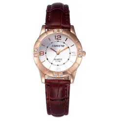 Классический дешевый кварцевый ремешок для часов кожаный ремешок Модный узор часы наручные часы серебряный корпус Аналоговый кварцевый