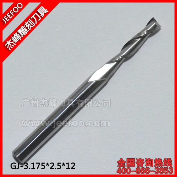 

3.175*2.5*12 mm Guangzhou Two Flutes End Mill Cutters/ Cutting Tool Bits/ Carving Tools/ CNC Router Bits For Engraver
