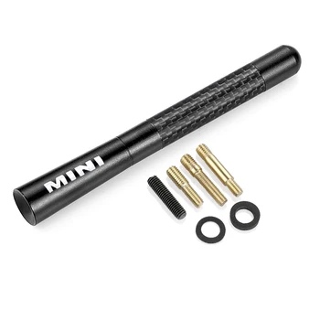 

4.37 inch Universal Black Carbon Fiber Short Car Roof Radio Aerial Mini fm Antenna, Fit Mini Cooper S JCW R55 R56 R57 R60