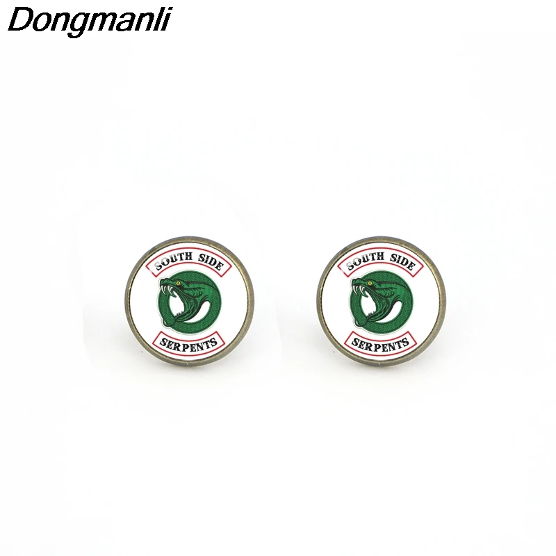 M1103 Dongmanli 2018 New Arrival Riverdale Stud Earrings Mysteries Of Riverdale Jewelry Glass Dome Earring Metal Stud Earrings Fashion Jewelry